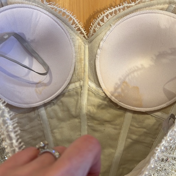 Watters Wtoo lace and beaded corset bridal top - Picture 4 of 6